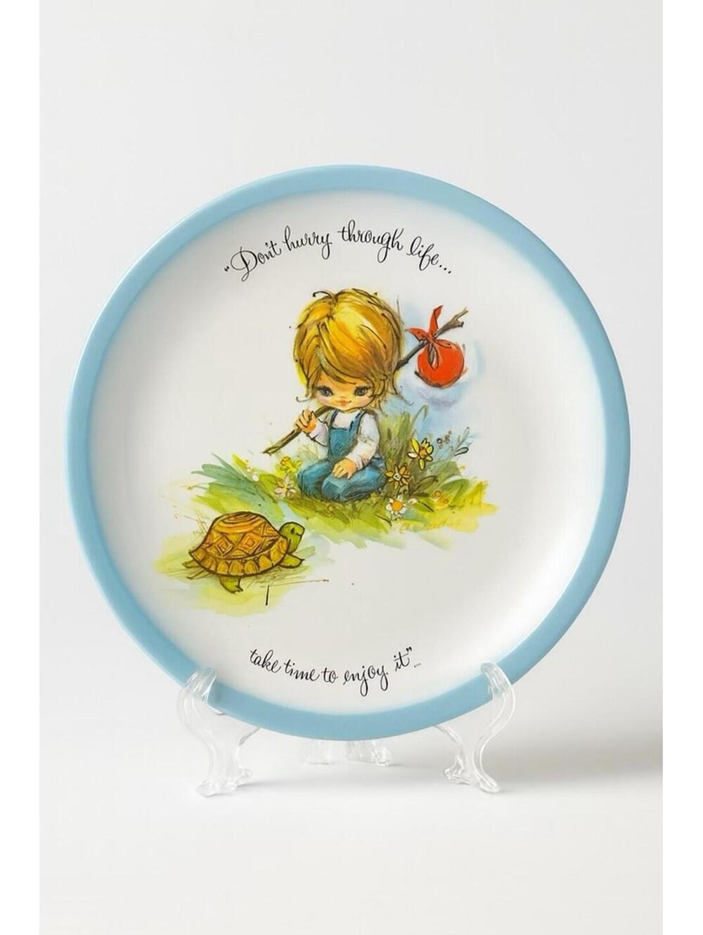 Vintage Gigi Custom Edition Decorative Plate - 'Don't Hurry Through Life' Quote